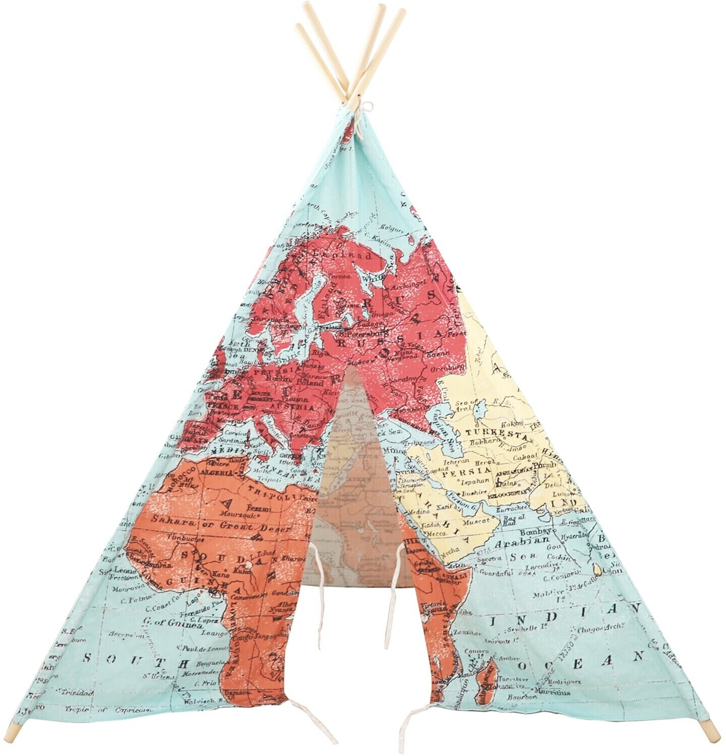 Sunny World Map Teepee Tent World Map multicolor