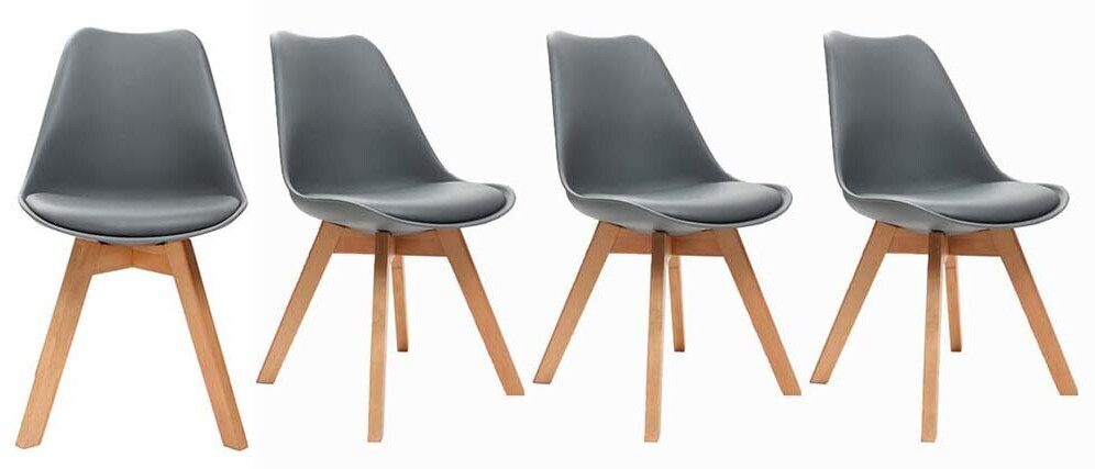 Miliboo Chaise Pauline grise (lot de 4)