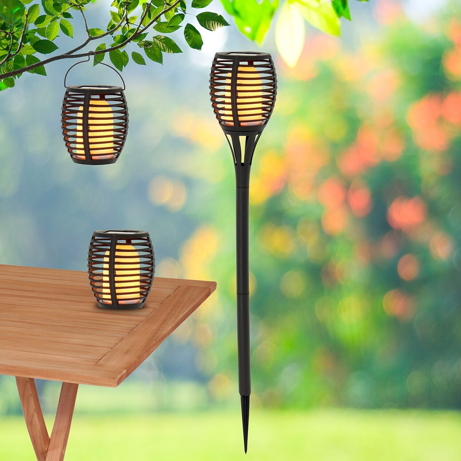 Näve Solar LED GartenFackel 3in1 65cm 2erSet schwarz (5249402) ab 24