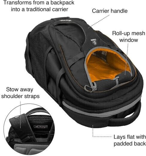 Kurgo Sac à dos pour chien Black Kurgo Sac à dos pour chien Black