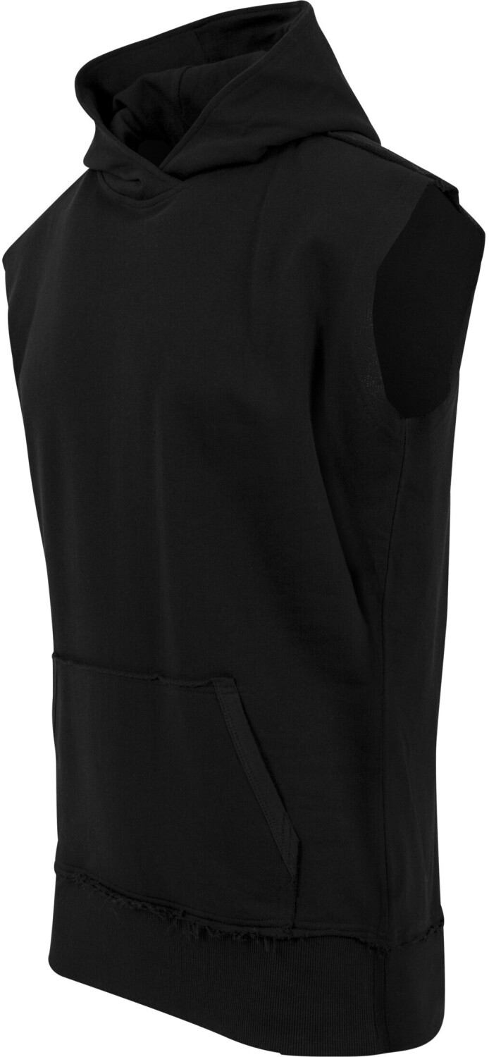 Open edge sleeveless hoodie on sale