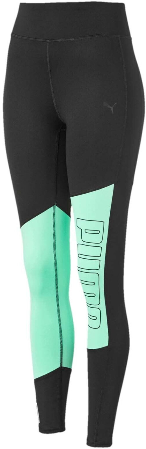 Puma Logo 7/8 Graphic Women's Tights (518337) black/green glimmer