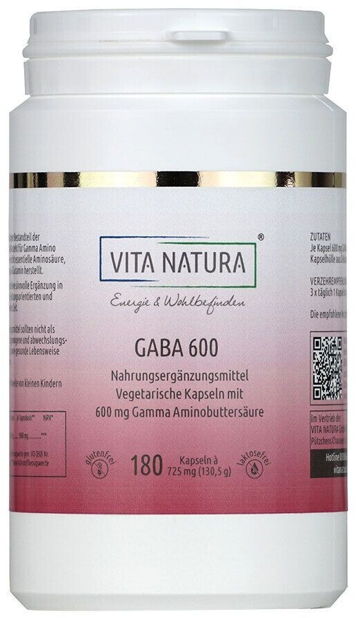 Vita Natura Gaba Gamma 600mg Kapseln (180Stk.) ab € 16,58 ...