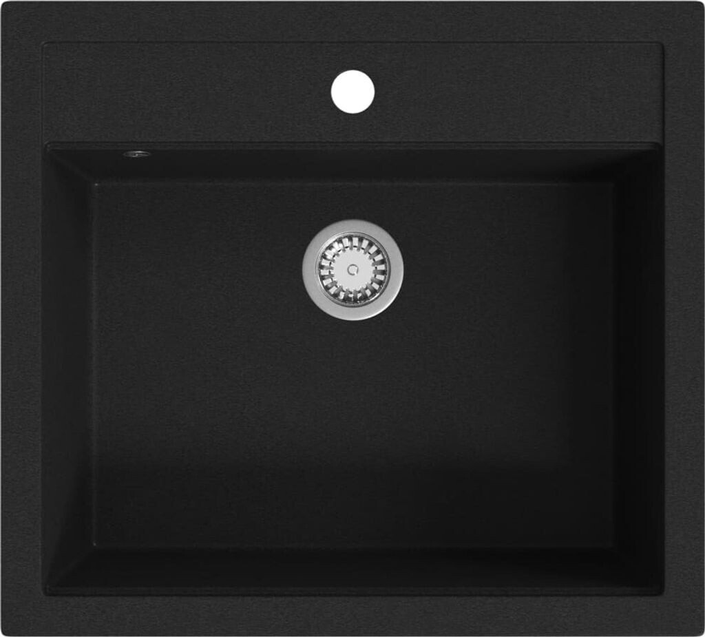 vidaXL Kitchen sink 56,5 x 51 cm black (142954)