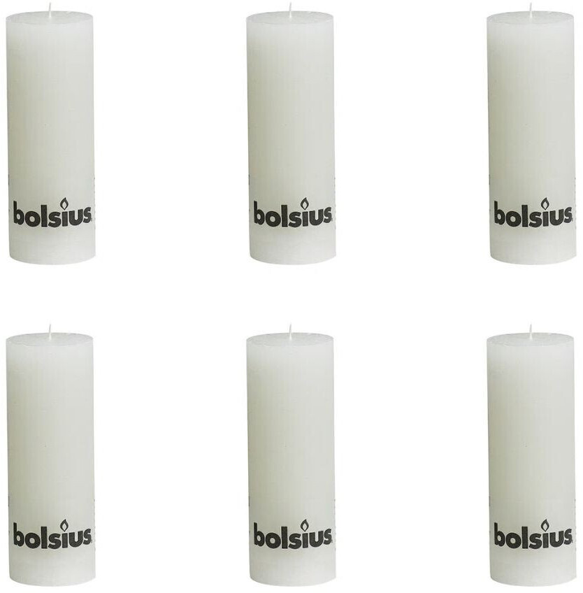 Bolsius Lot de 6 bougies 6,8 cm blanches