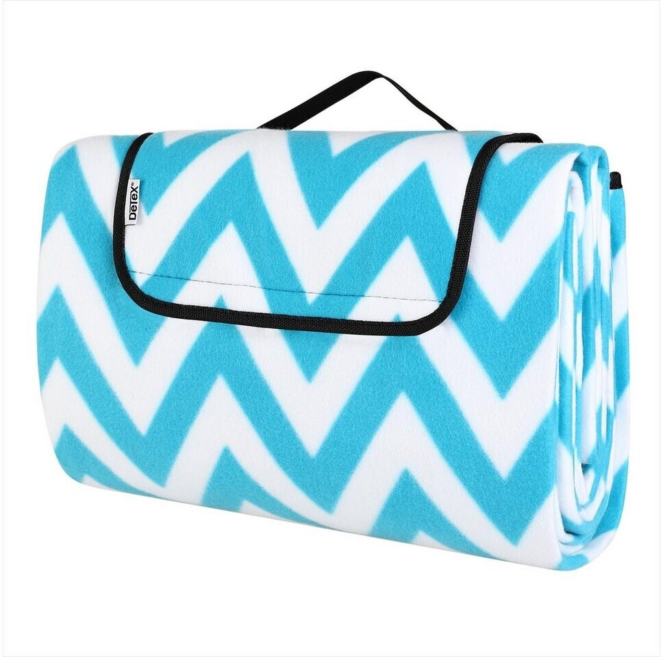 Detex Picnic Blanket 200x200cm ZigZag Turqouise White