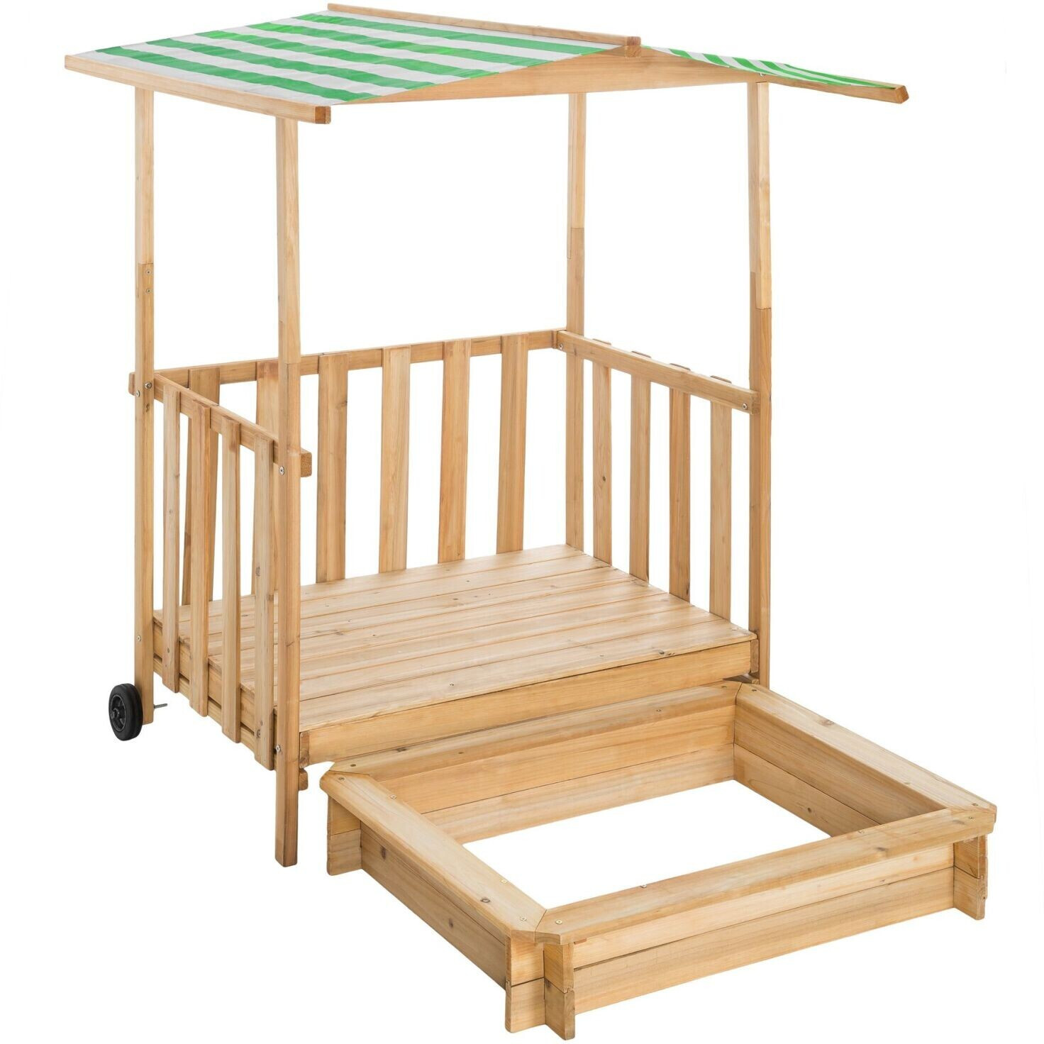 TecTake Sandbox and play porch with roof Gretchen green (403240)
