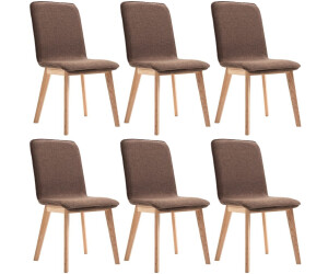 Vidaxl Essplatzstuhle Stoff Massivholz Eiche 6 Stk Braun 276924 Ab 353 99 Preisvergleich Bei Idealo De