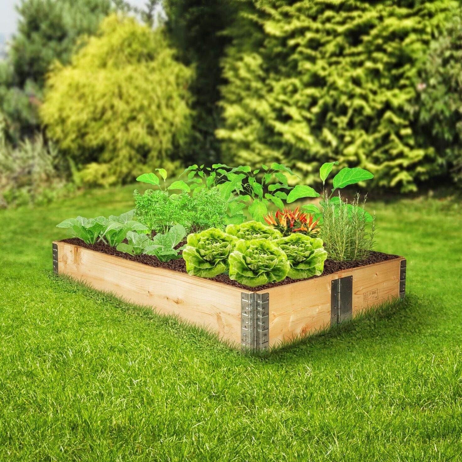 TecTake Hochbeet 80 x 120 x 19 cm Holzdekor ab 34,89 € Preisvergleich