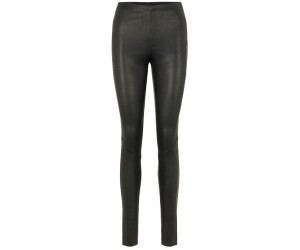 black stretch leather pants