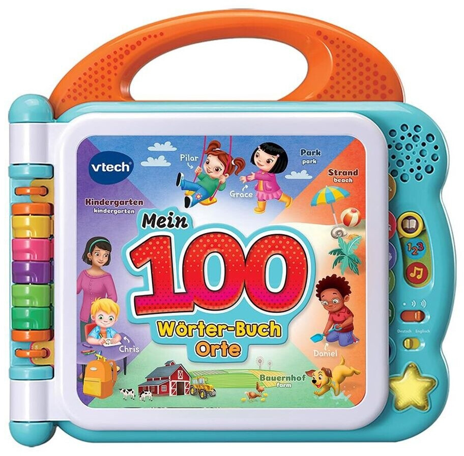 VTech Baby Mein 100-Wörter-Buch Pink – Interaktives Bilderbuch Deutsch/Englisch, Für Kinder 2–5 Jahre, Mit Sound & Liedern