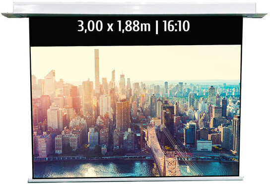 Kimex Ecran de projection motorisé encastrable 3,00x1,88m 16:10 Wi-Fi