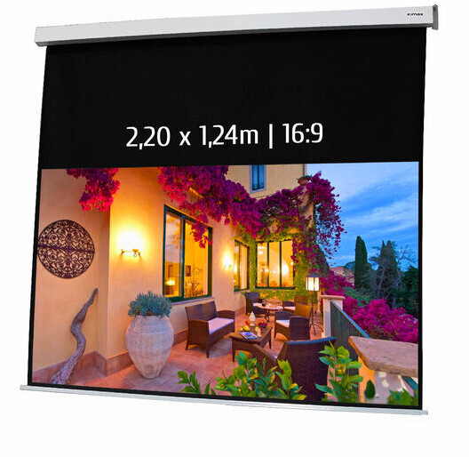 Kimex Ecran de projection motorisé 2,20x1,24m 16:9