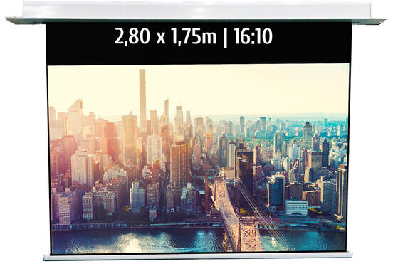 Kimex Ecran de projection motorisé encastrable 2,80x1,75m 16:10 Wi-Fi