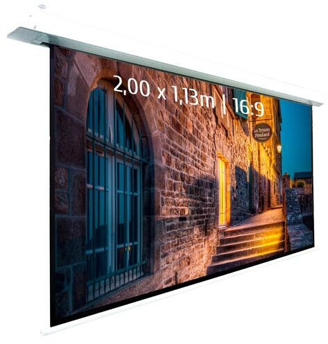Kimex Ecran de projection motorisé encastrable 2,00x1,13m 16:9 Wi-Fi