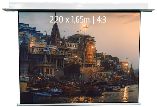 Kimex Ecran de projection motorisé encastrable 2,20x1,65m 4:3 Wi-Fi
