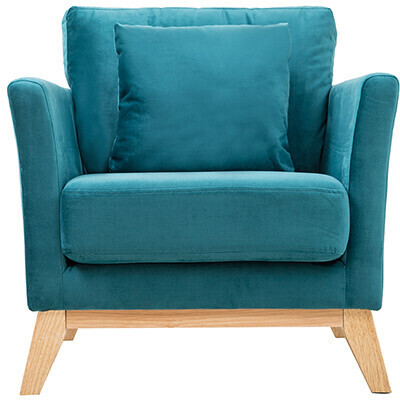 Miliboo Fauteuil Oslo bleu pétrole