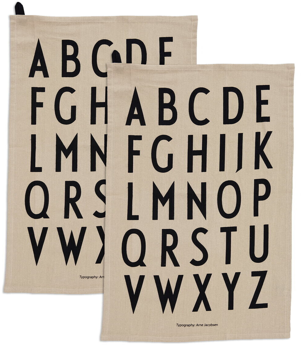 Design Letters Classic tea towel, beige (set of 2)