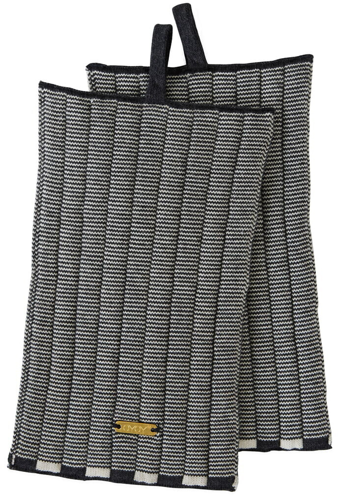 OYOY Stringa pot holder, off white / anthracite (set of 2)