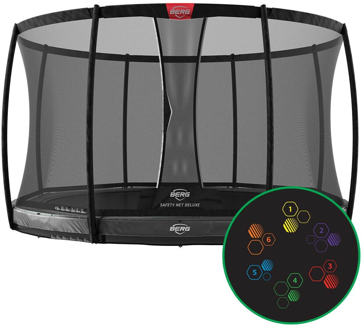Berg Elite InGround 430 grey Levels + Safety Net DLX XL