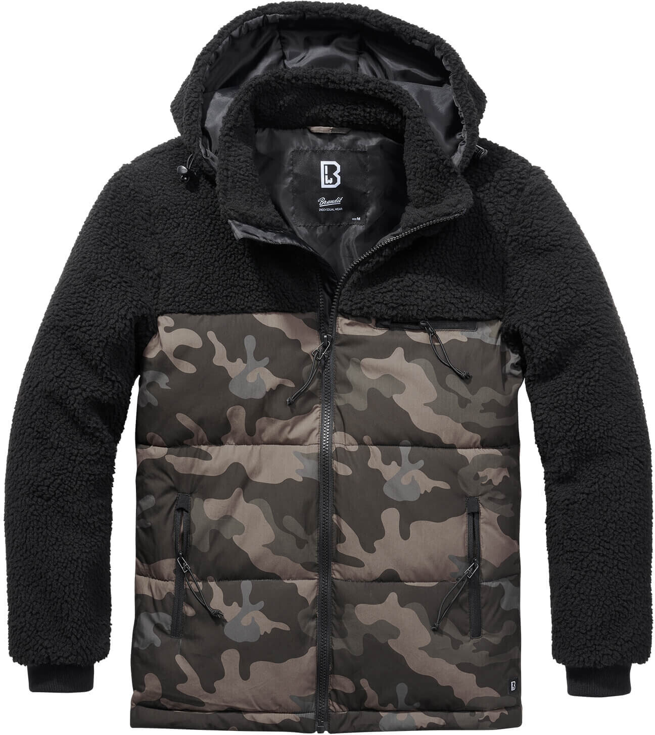 Brandit Jackson Teddyfleece Jacket black/darkcamo (3174-227)