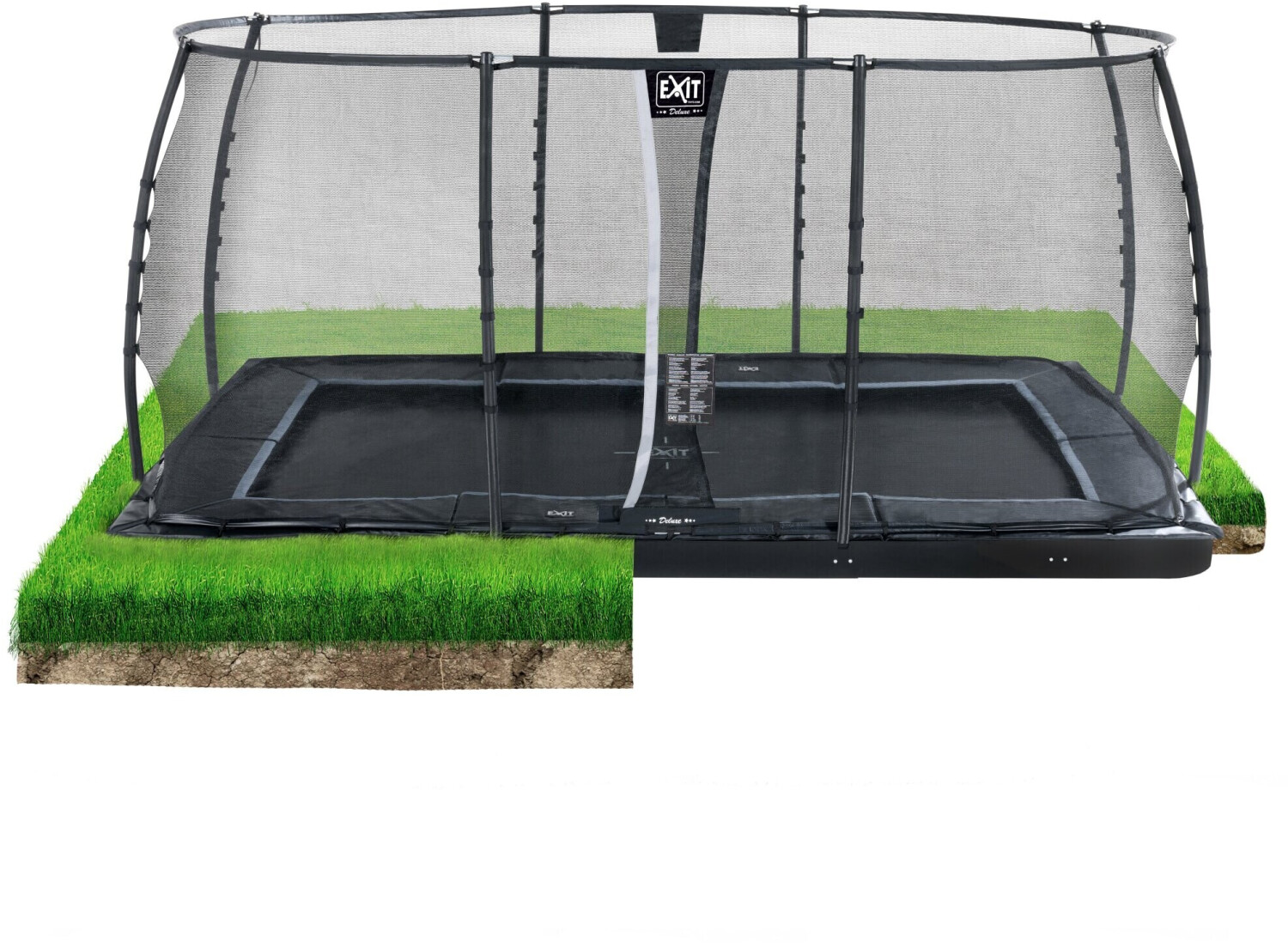 Exit Toys Dynamic In Ground 275 x 458 cm avec filet de sécurité noir