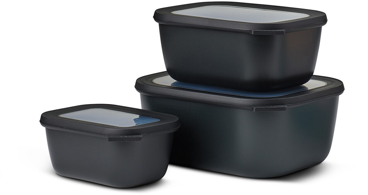Rosti Mepal Cirqula Multi Bowl Set 3 pcs rectangular Nordic Black