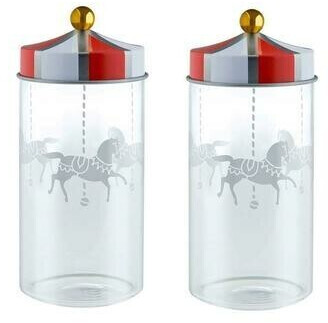 Alessi Circus spice container glass MW68S2 set of 2
