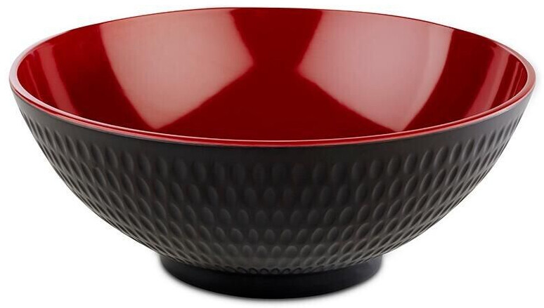 APS Bowl -ASIA PLUS- made of melamine Ø 24 cm, height: 9.5 cm, 2.2 liters, inside: red, glossy, outside: black, matt