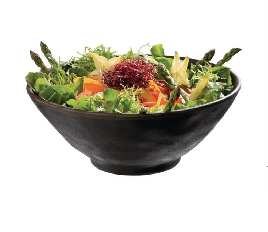 APS Bowl -MARONE-, melamine, black, Ø 19 cm, H: 8 cm, 0.8 liters