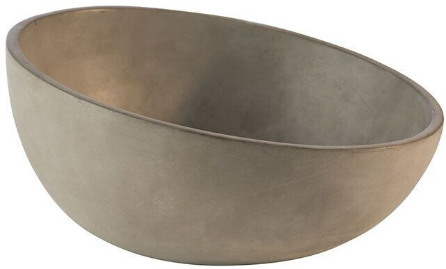 APS Bowl -ELEMENT- made of concrete, inclined, Ø 26 cm, height 7.5 / 13 cm, 1.7 liters, with underside that is gentle on furniture, fruit bowl, bread & pastry bowl