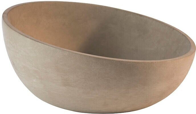 APS Bowl -ELEMENT- made of concrete, inclined, Ø 29.5 cm, height 8.5 / 14.5 cm, 2.5 liters, with furniture-friendly underside, fruit bowl, bread & pastry bowl