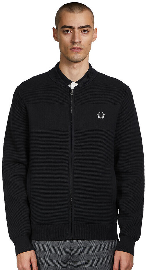 Fred Perry Textured Knitted Bomber Jacket (K9540-102) black