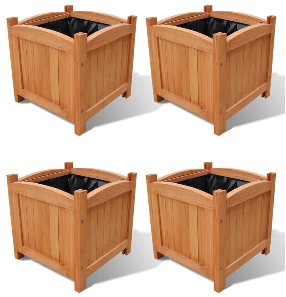 vidaXL Wooden Raised Beds (30 x 30 x30cm) - Set of 4
