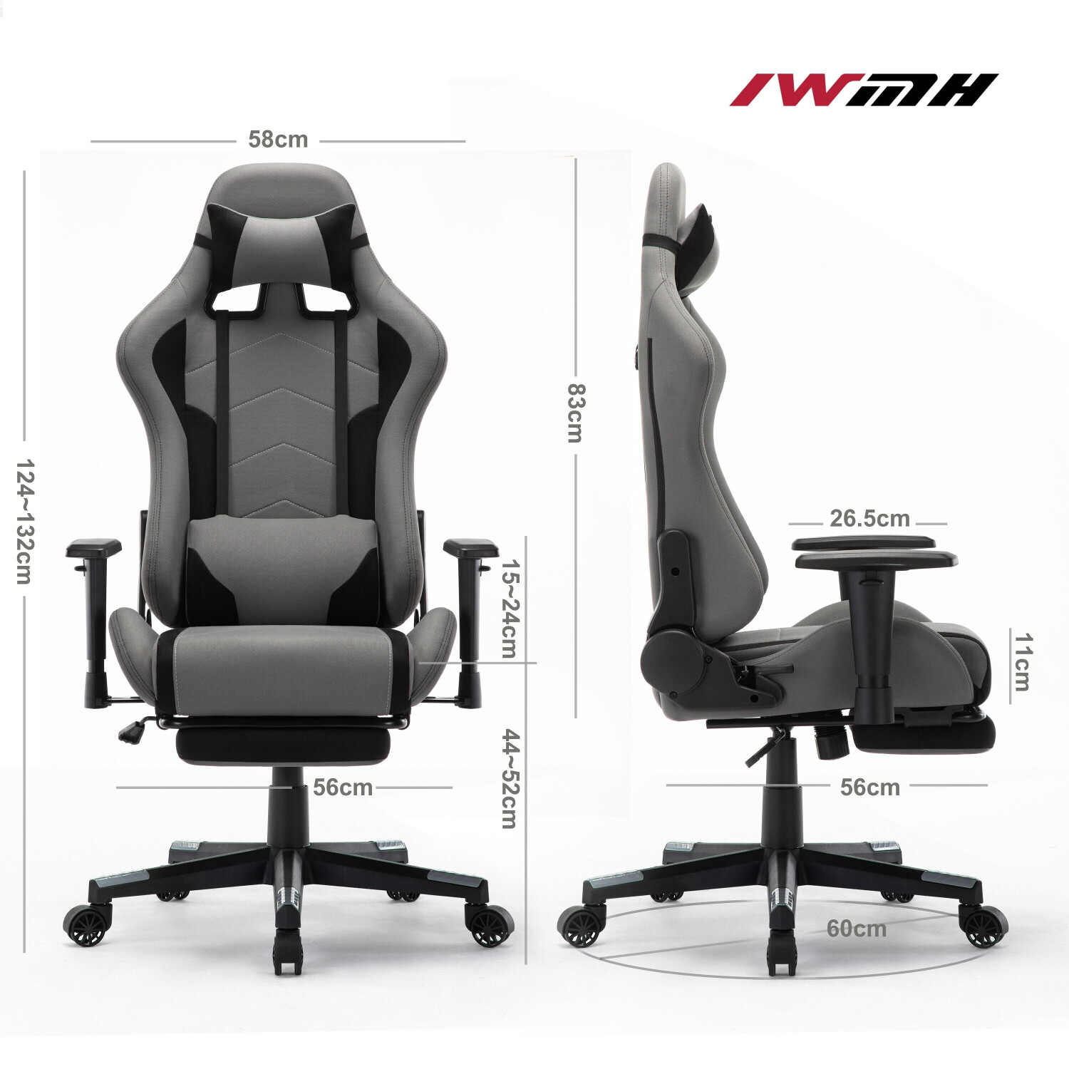 Intimate wm heart fabric gaming 2025 chair