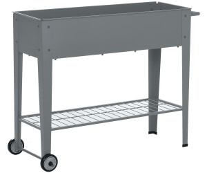 Outsunny Metal Raised Garden Bed on Wheels (104 x 39 x 80cm)