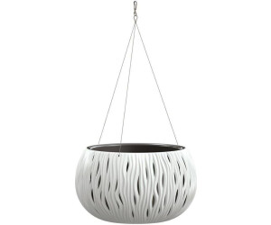 Prosperplast Sandy Bowl Blumentopf Weiß – Kunststoff-Kübel Mit Tank, 37x37 Cm, Ideal Für Garten & Balkon
