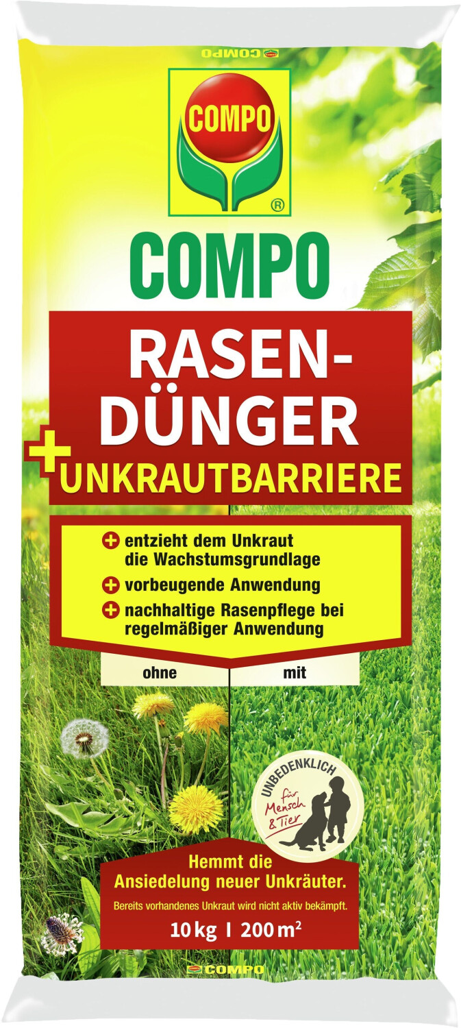 COMPO Lawn Fertilizer + Weed Barrier 10 kg