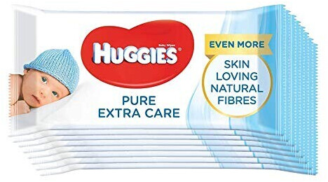 Huggies Wet Wipes Pure Extra Care (Pack of 8 x 56 Pcs)