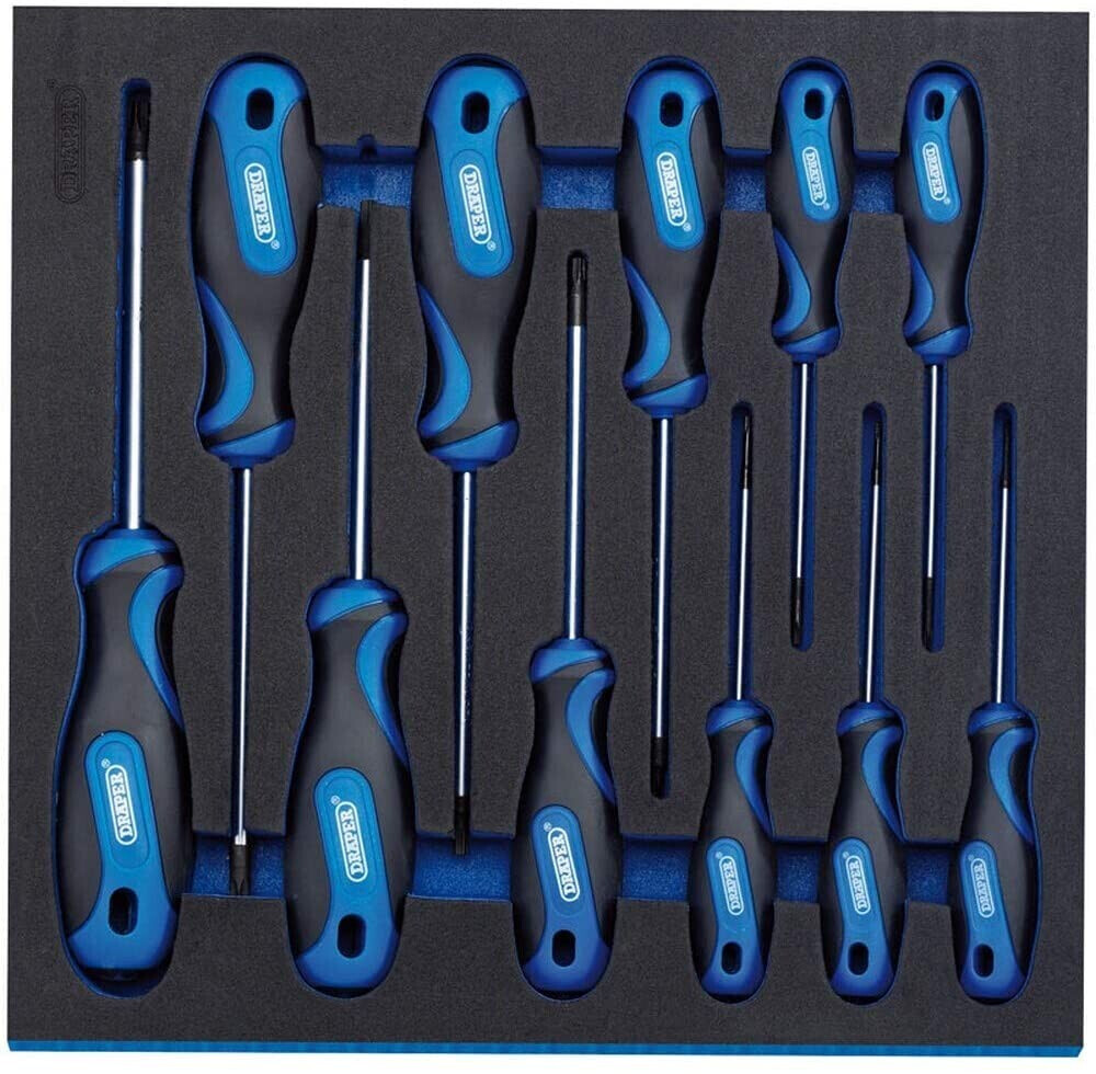 Draper 63403 TX-Star Security Softgrip Screwdriver 11 Piece Set in 1/2 Eva Insert Tray