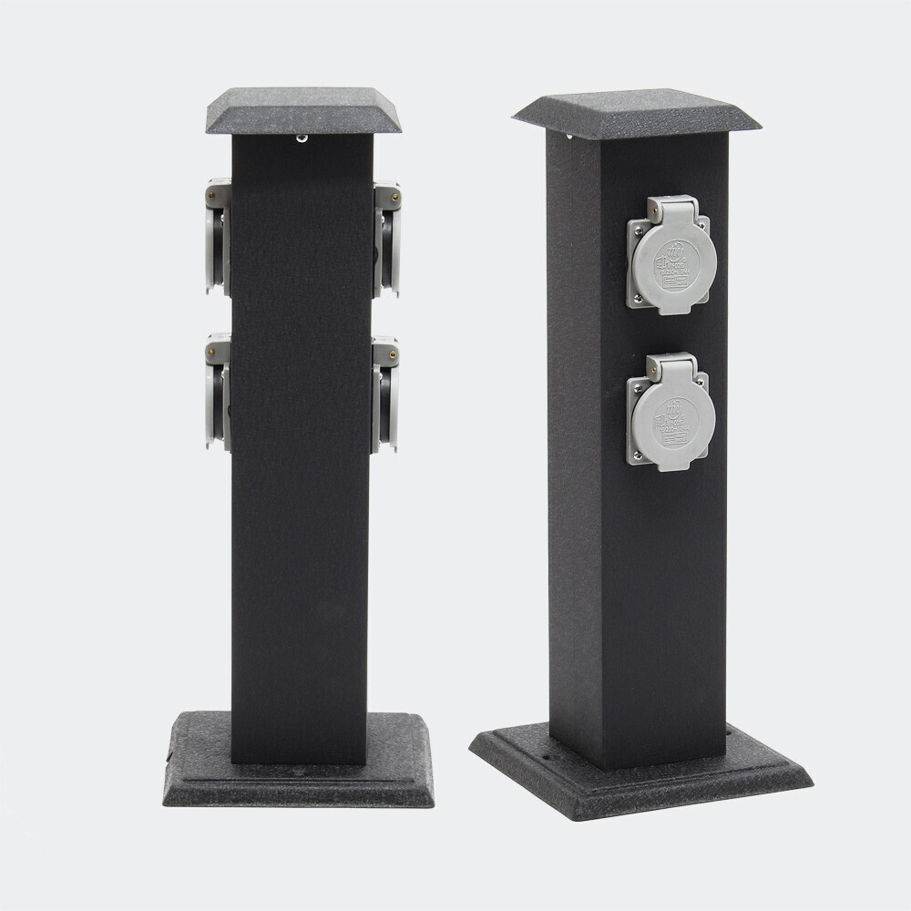 Wiltec 4fach Garten Steckdosensäule schwarz (61350) ab 18