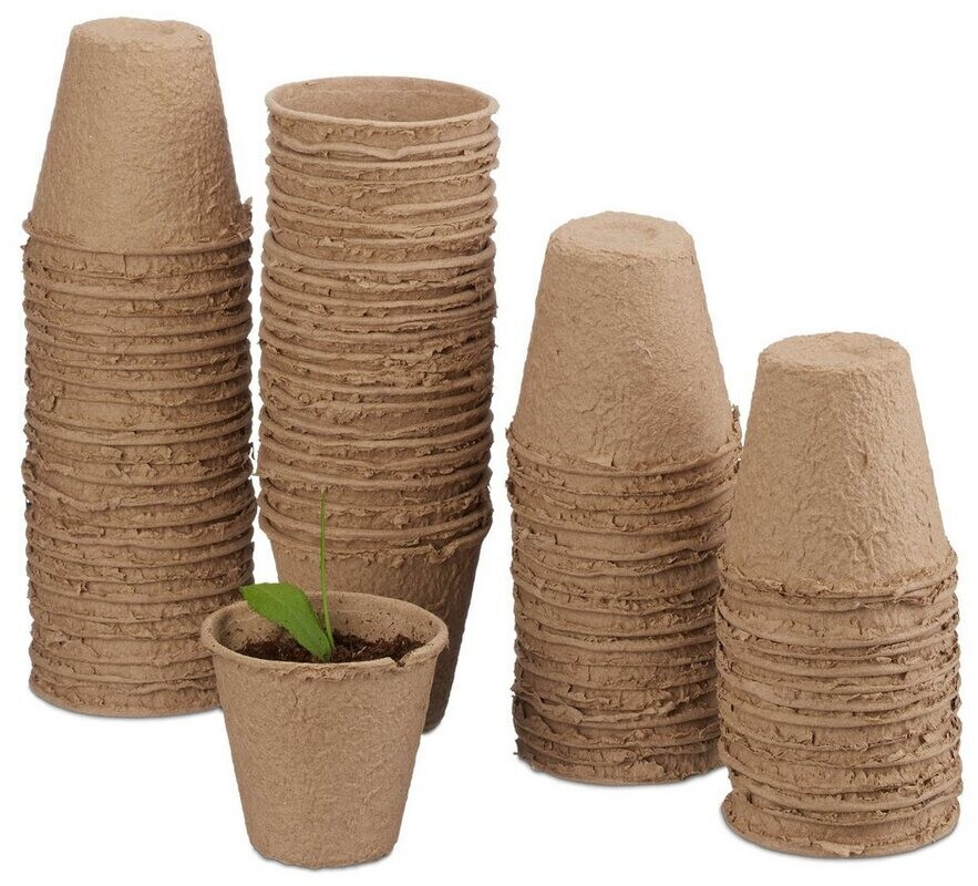 Relaxdays Anzuchttöpfe Ø 7 cm (80 Stück)