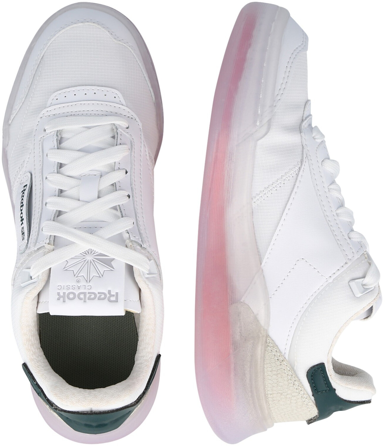 Reebok Club C Legacy white/twisted coral/forest green au ...