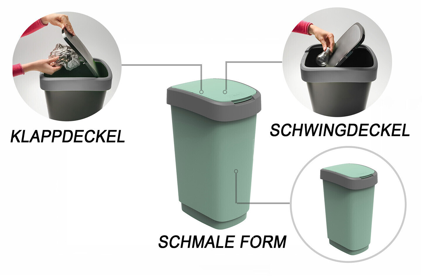 Rotho Twist Bin 25 L green