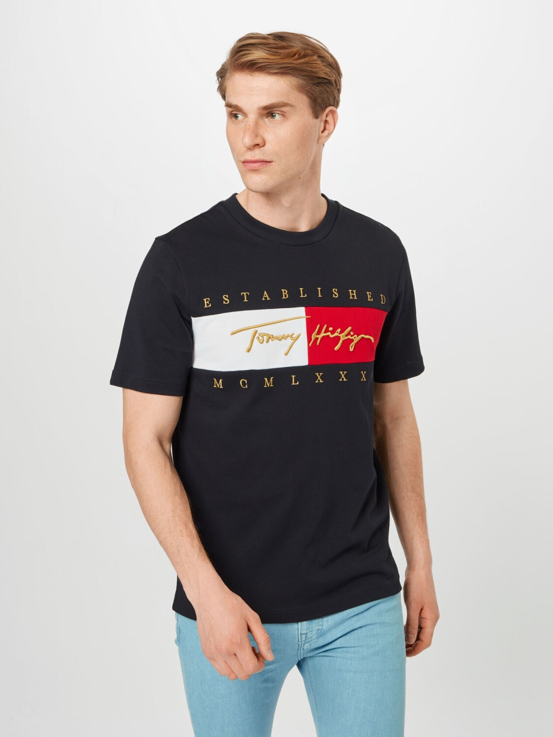 Tommy Hilfiger Signature Logo Embroidery TShirt (MW0MW16598) desert