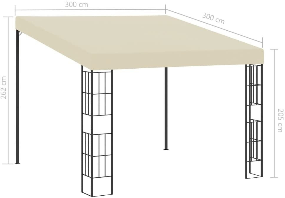 vidaXL Annex Pavilion 300 x 300 cm Cream