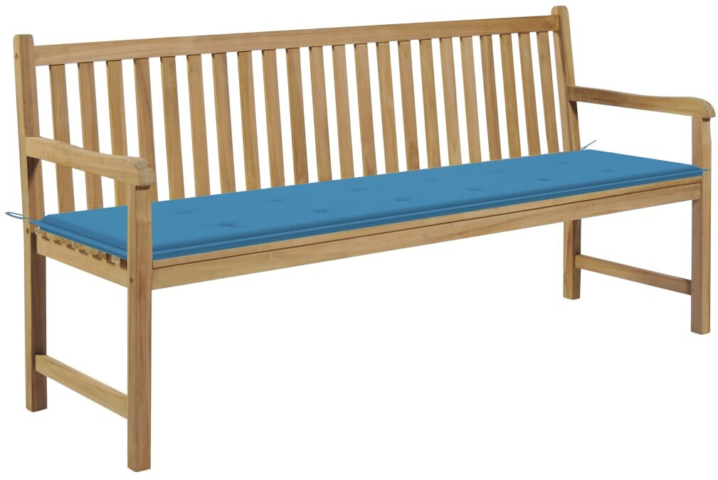 vidaXL Garden bench 175 cm with cushion blue