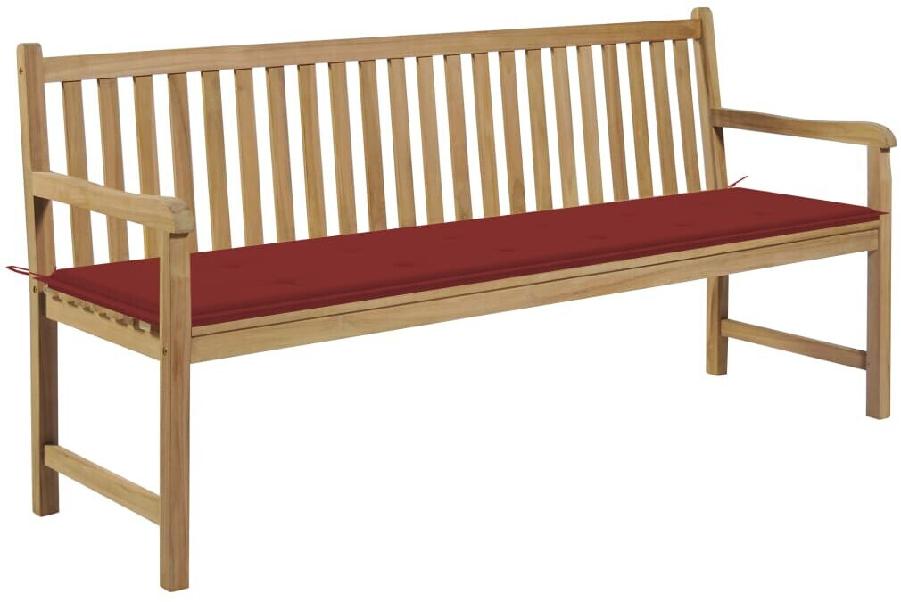 vidaXL Garden bench 175 cm with cushion red
