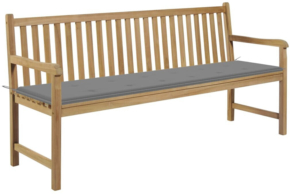 vidaXL Garden bench 175 cm with cushion grey