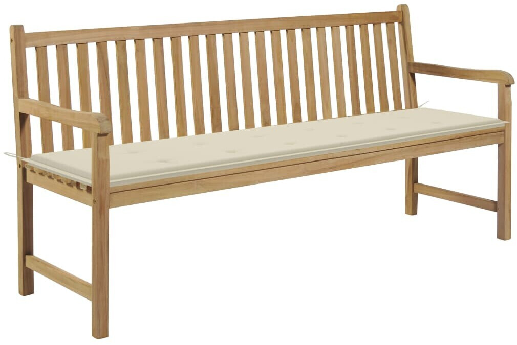 vidaXL Garden bench 175 cm with cushion cream